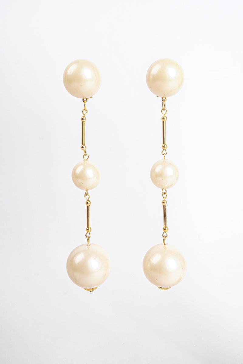 Vintage Long Pearl Drop Earrings at Recess Los Angeles