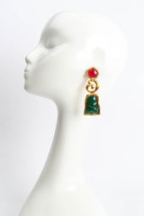 Vintage Abstract Swirl Stone Earrings on mannequin @ Recess Los Angeles