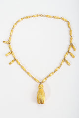 Vintage Gold Sculpted Tassel Pendant Necklace at Recess Los Angeles