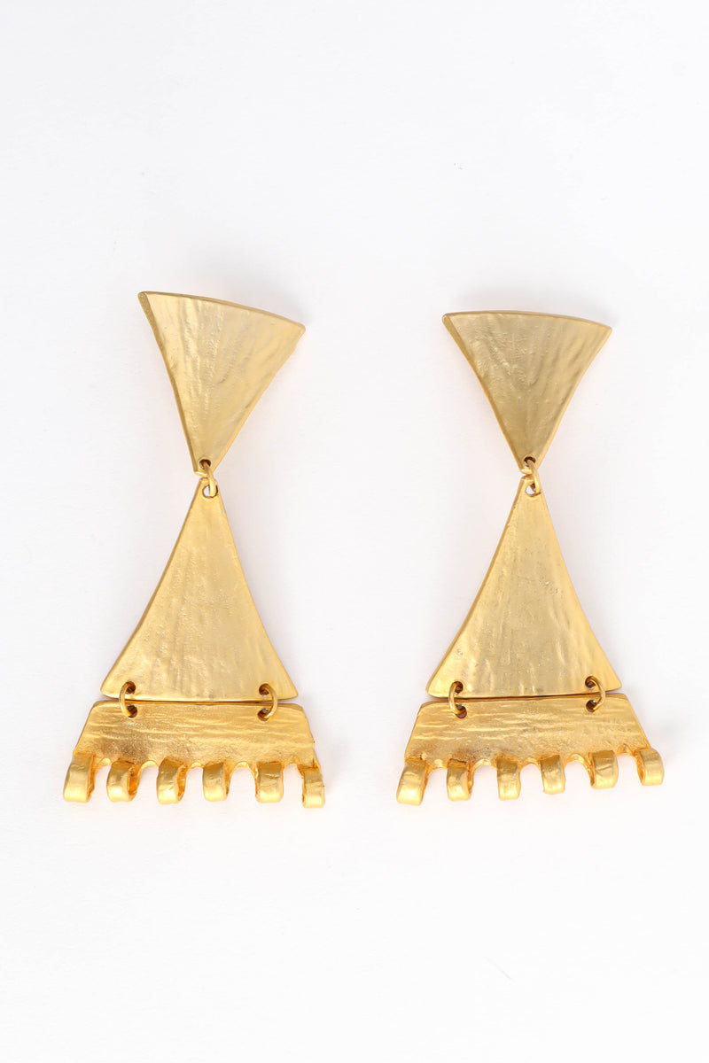 Vintage Double Triangle Drop Earrings flat front @ Recess Los Angeles