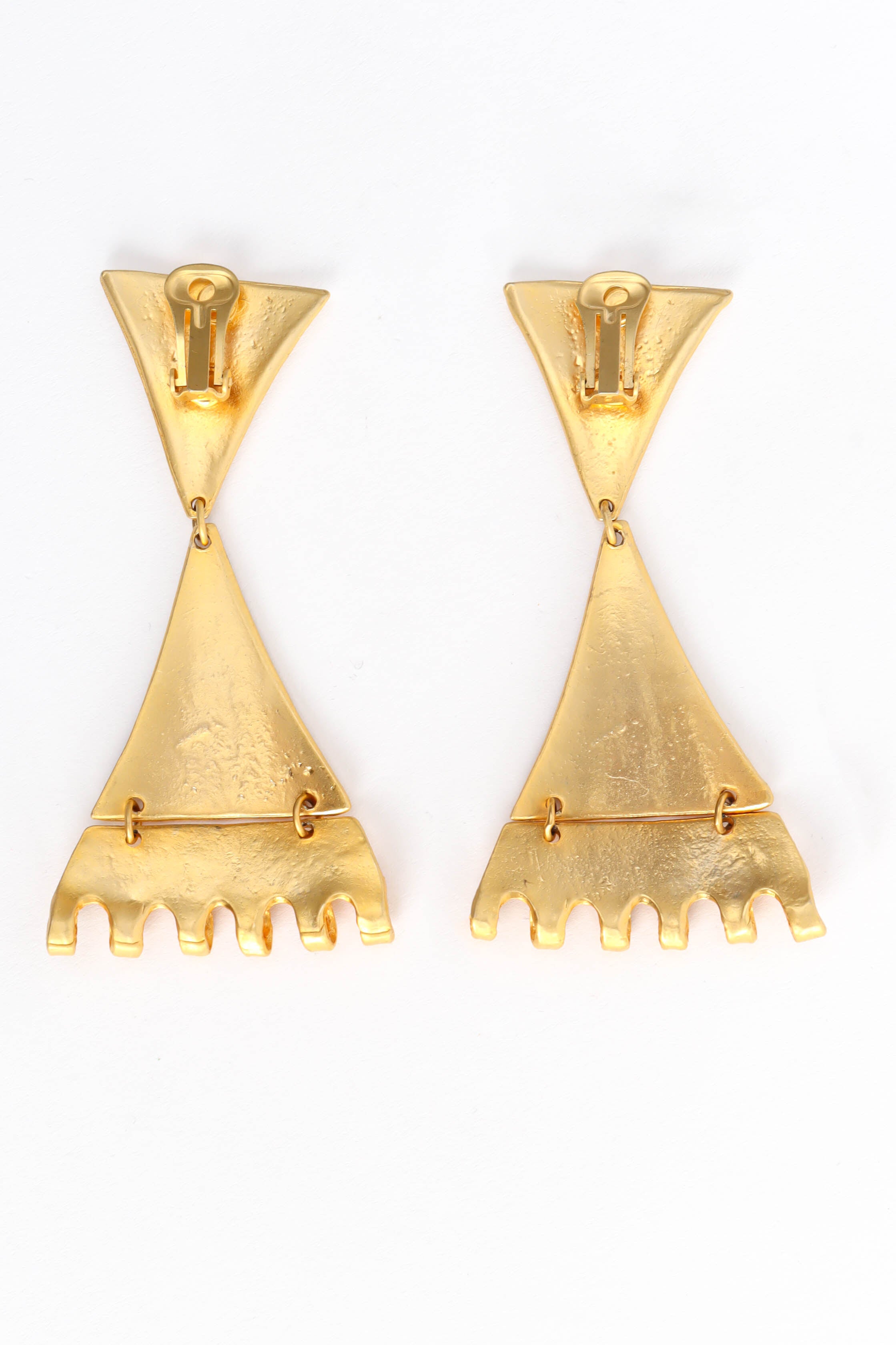 Vintage Double Triangle Drop Earrings reverse flat @ Recess Los Angeles