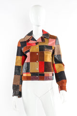 Vintage Mixed Leather Patchwork Jacket mannequin front @ Recess LA