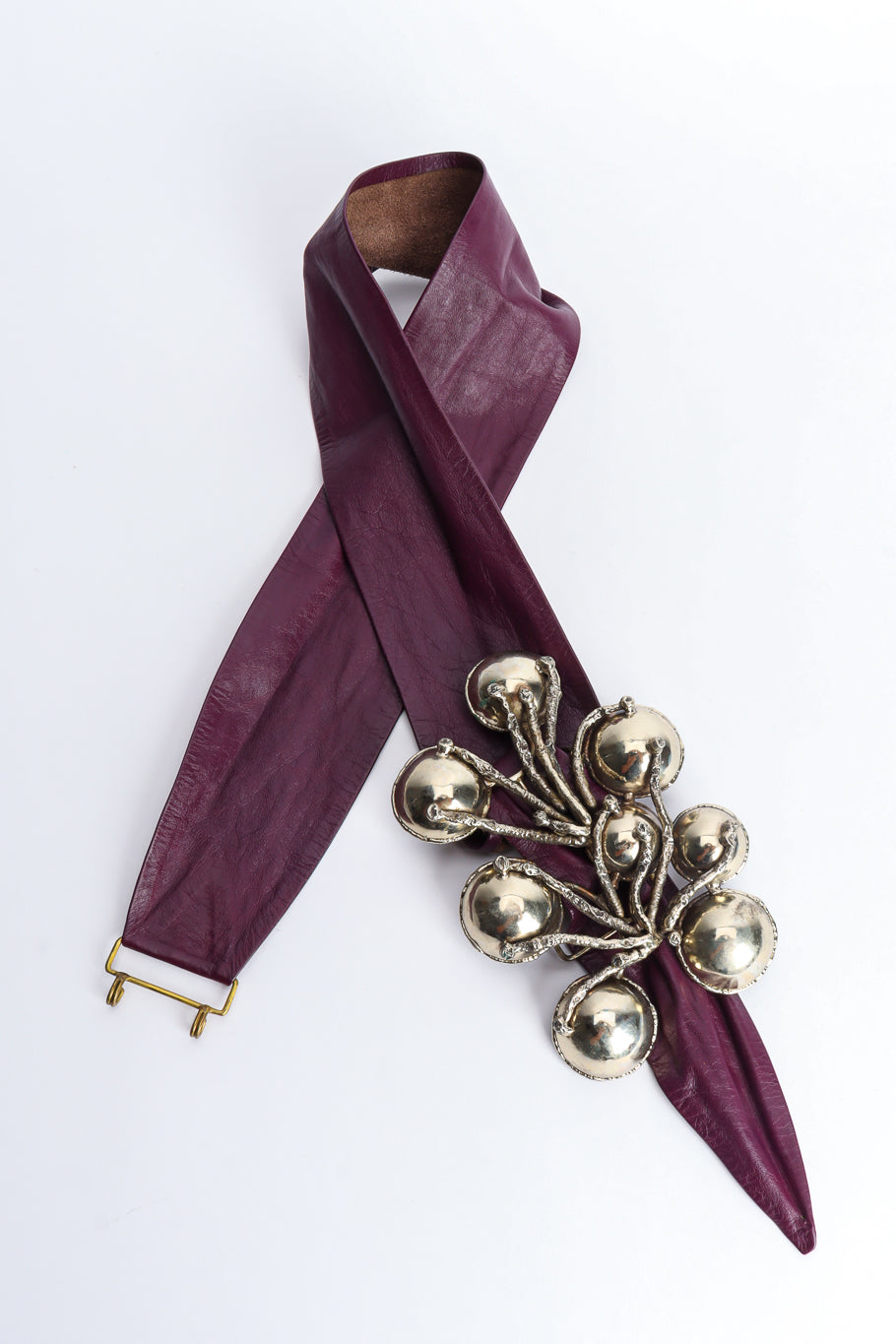 plum leather sash belt loop flat lay @recessla