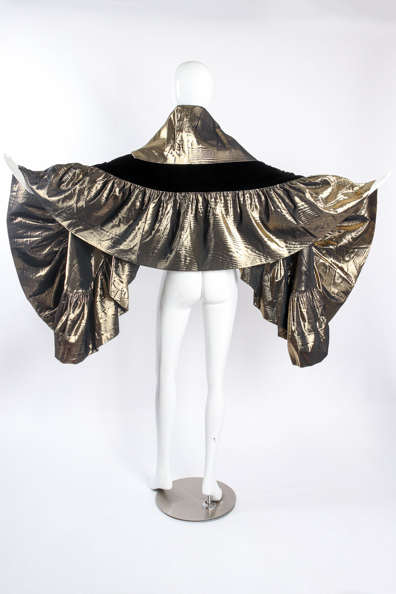 Vintage Metallic Moiré Taffeta Ruffle Wrap on mannequin back at Recess Los Angeles