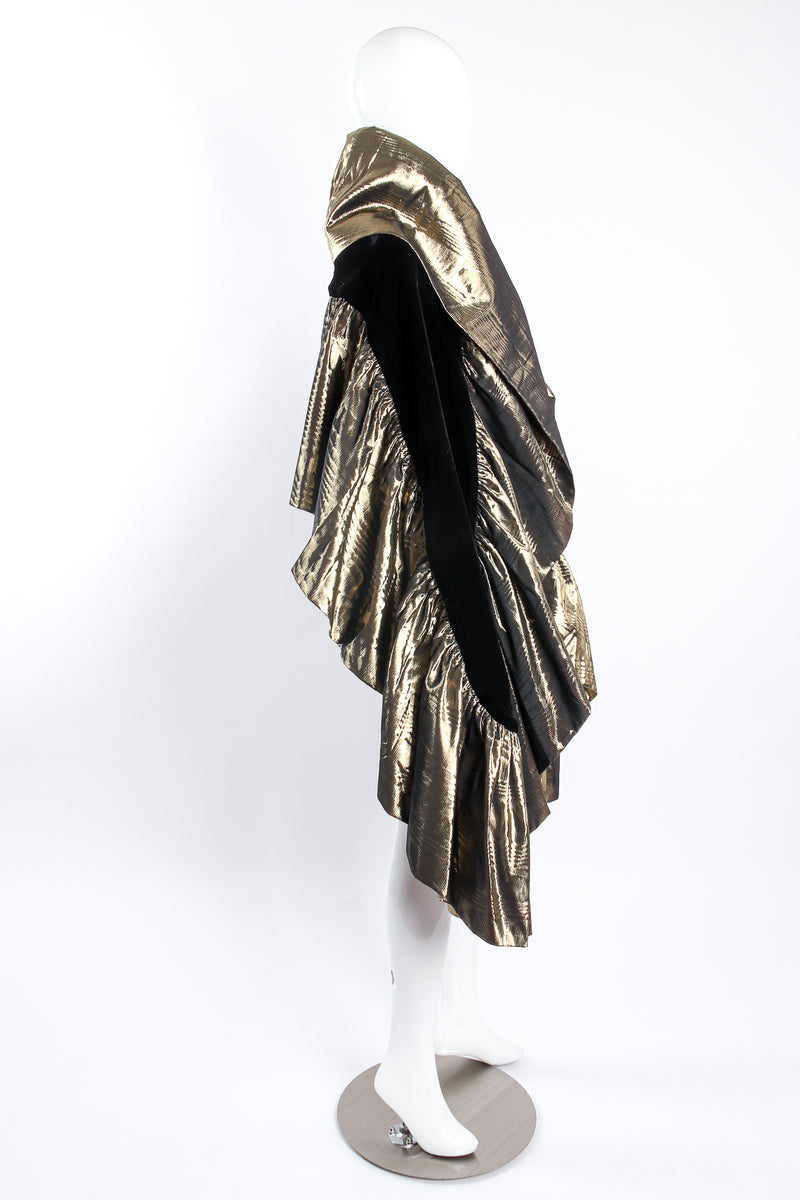 Vintage Metallic Moiré Taffeta Ruffle Wrap on mannequin side at Recess Los Angeles