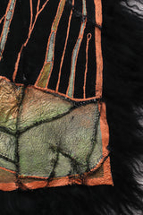 Vintage Art Nouveau Painted Mongolian Fur Vest detail at Recess Los Angeles