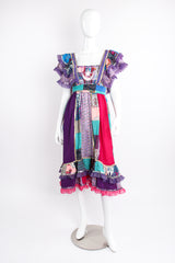 Ruffled Patchwork Pinafore Dress