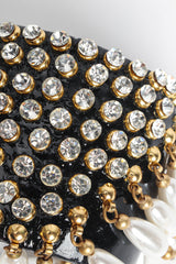 Vintage Patent Leather Rhinestone & Pearl Cuff rhinestone @ Recess Los Angeles