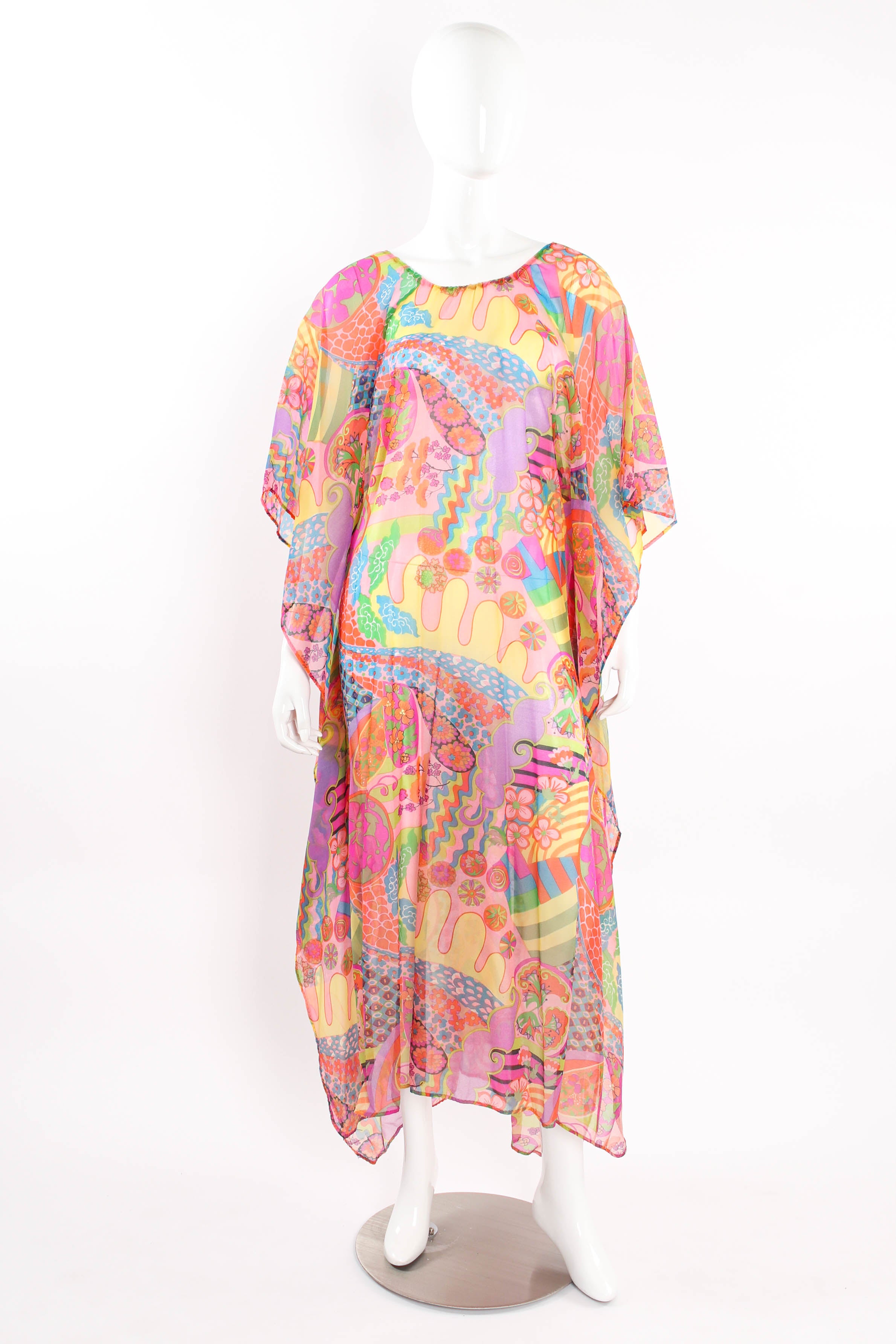 Vintage Geometric Floral Caftan mannequin front @ Recess LA