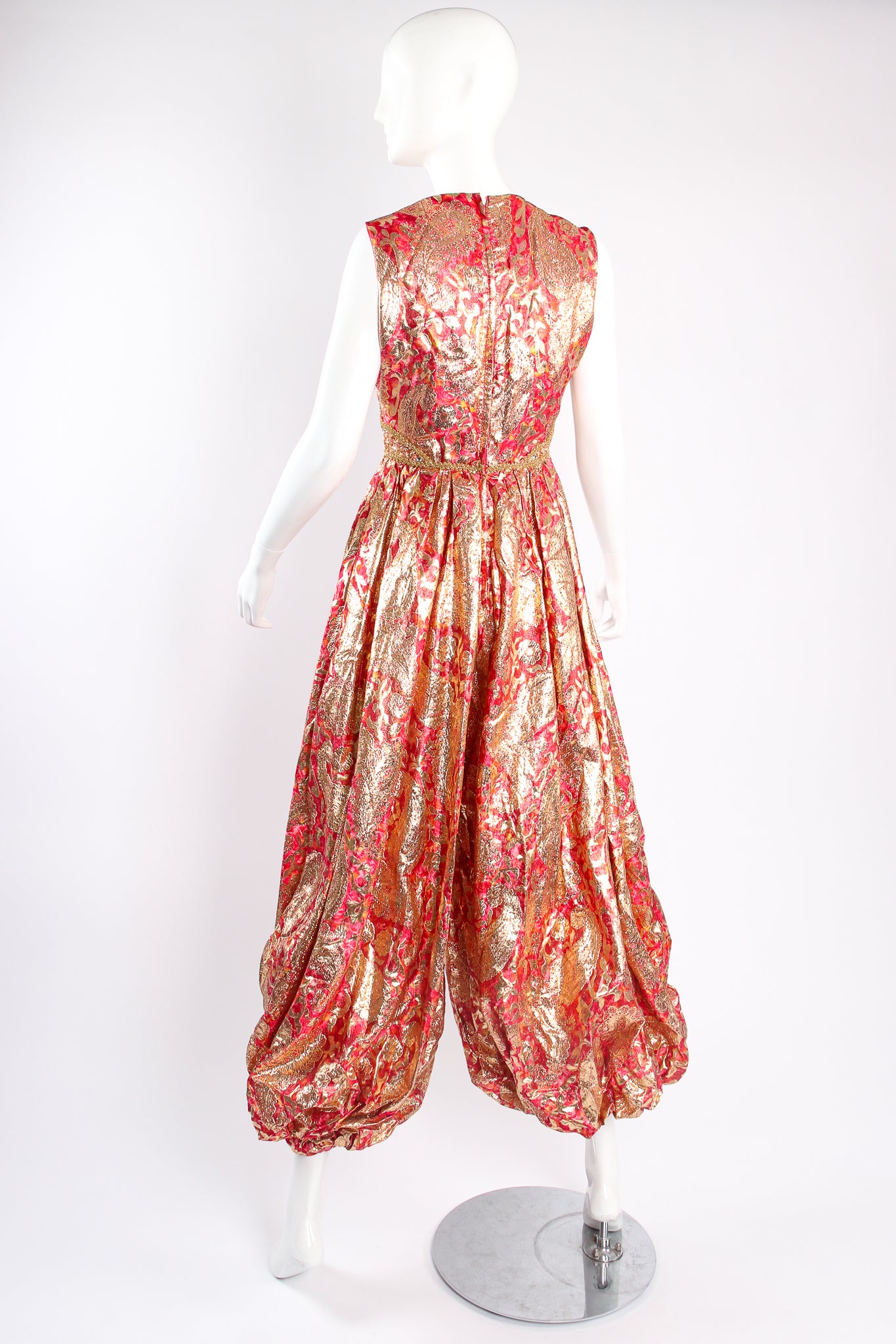 Golden Brocade Harem Jumpsuit