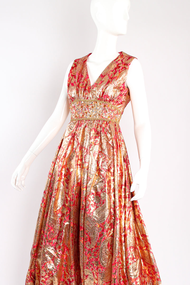 Golden Brocade Harem Jumpsuit