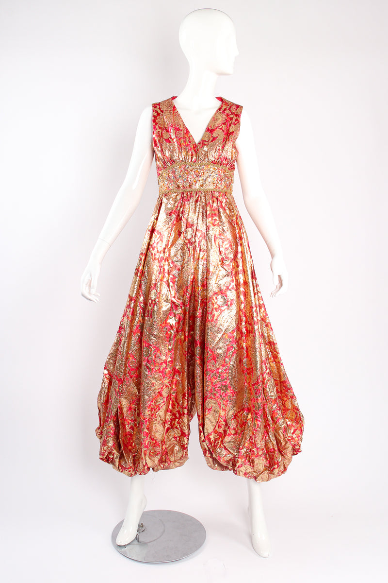 Golden Brocade Harem Jumpsuit