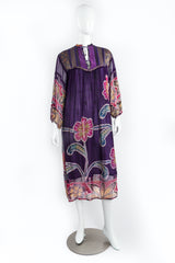 Vintage Silk Chiffon Floral Embroidered Indian Dress on Mannequin Front at Recess Los Angeles