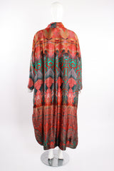 Vintage Bespoke Geometric Print Silk Caftan on Mannequin back at Recess Los Angeles