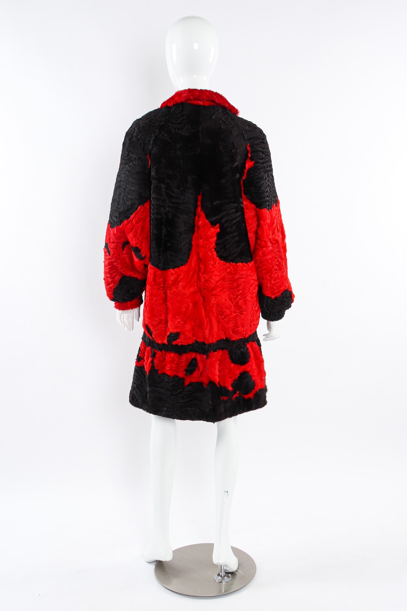 Vintage Splash Art Print Lamb Fur Coat mannequin back @ Recess LA