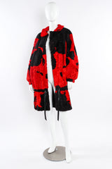 Vintage Splash Art Print Lamb Fur Coat mannequin front unbuttoned @ Recess LA