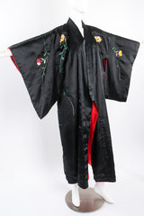 Vintage Japanese Silk Climbing Rose Kimono on mannequin front at Recess Los Angeles