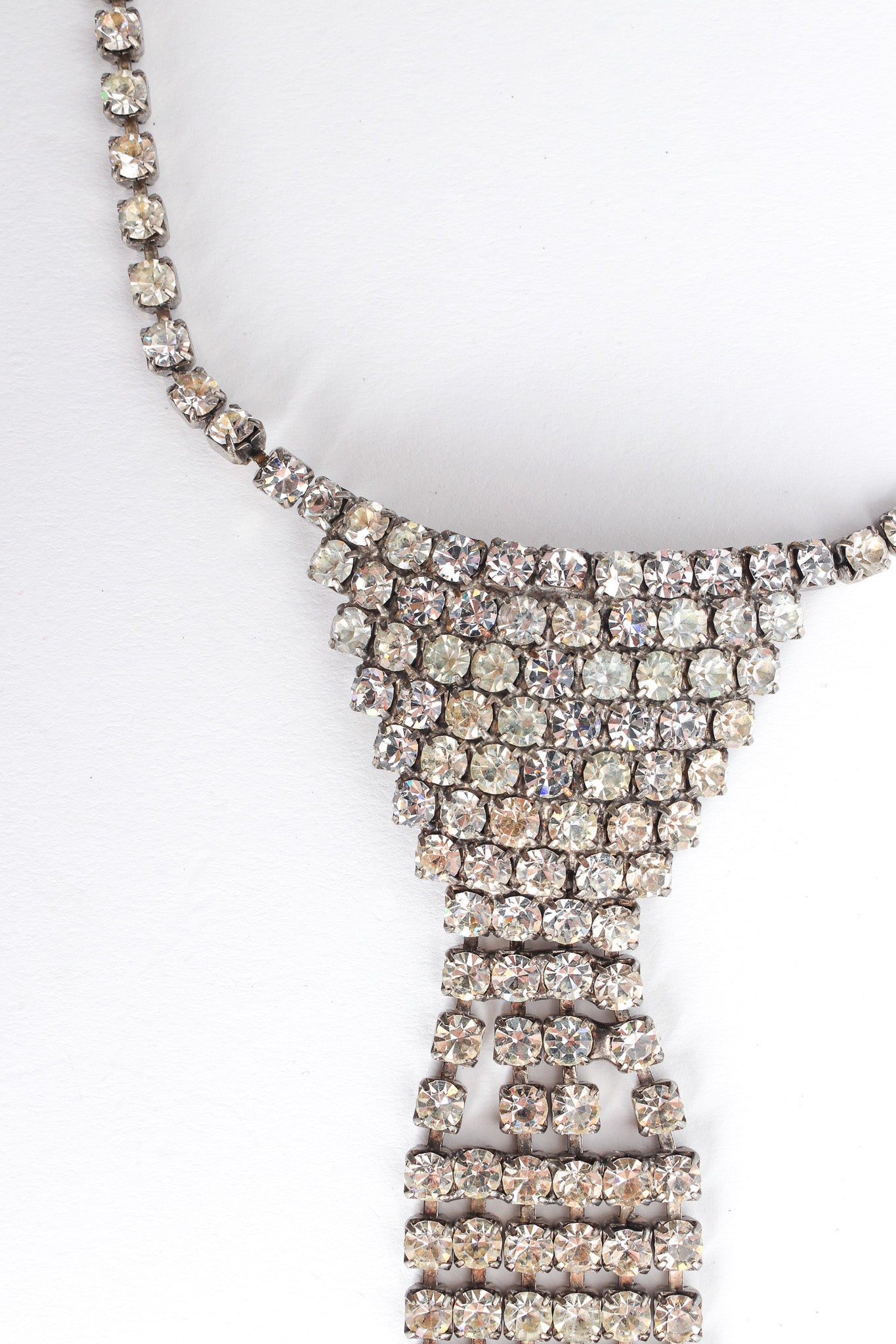 Vintage Rhinestone Tie Necklace top close @ Recess Los Angeles