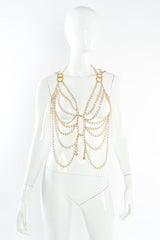 Vintage Accessocraft Double Ring Chain Harness Vest mannequin front @ Recess Los Angeles