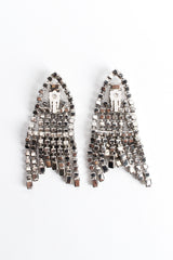 Vintage Triangle Rhinestone Waterfall Earrings back flat @ Recess LA