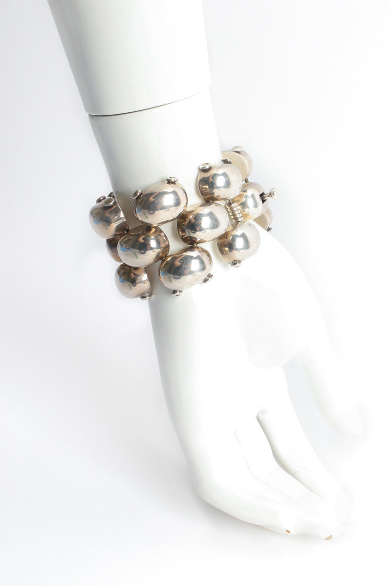 Vintage Pillow Ladder Sterling SIlver Bracelet on mannequin wrist @ Recess Los Angeles