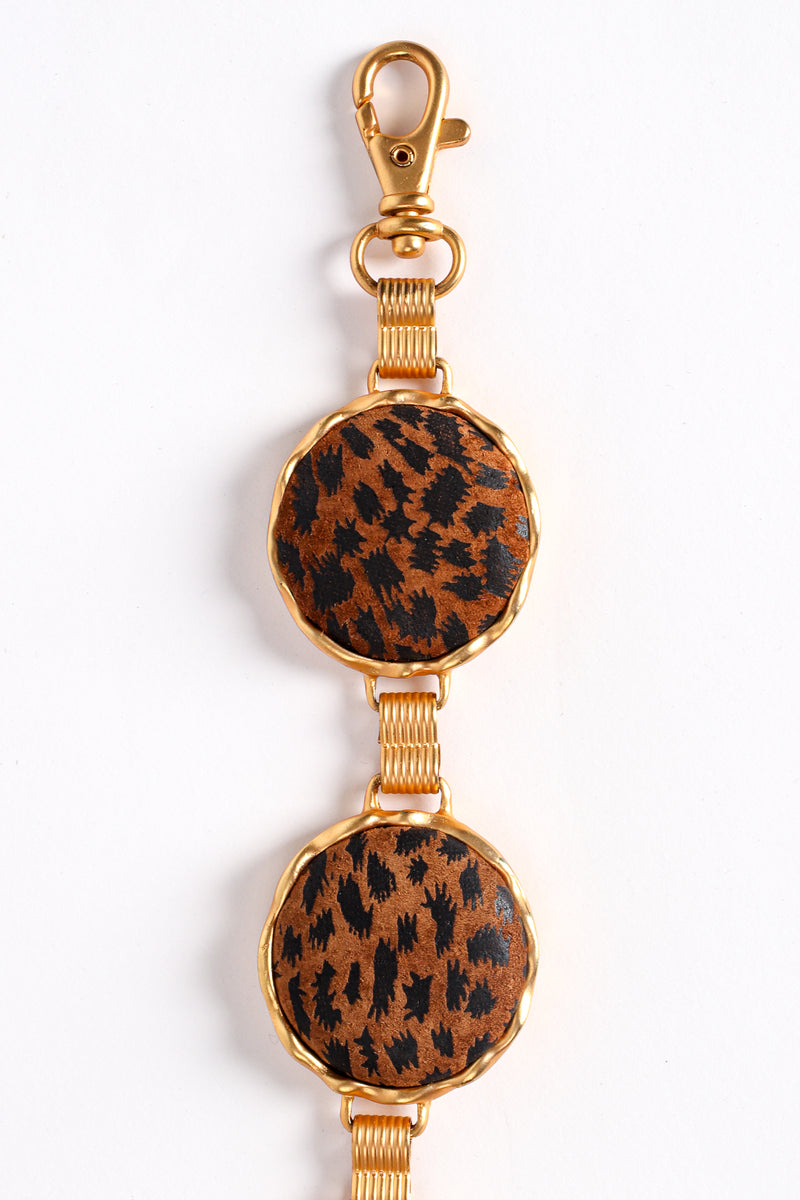 Vintage Cheetah Suede Medallion Chain Belt hook at Recess Los Angeles