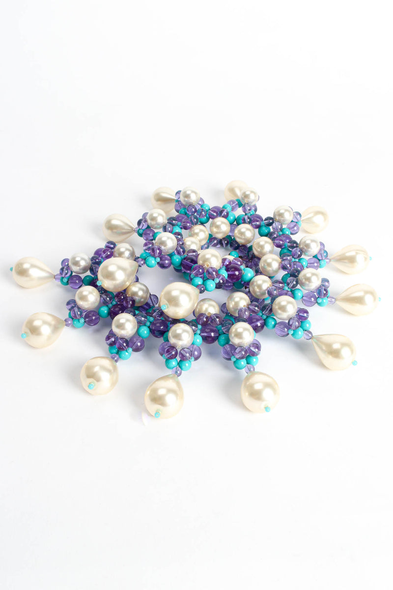 Vintage Mimi Di N Pearl Bead Bib Necklace round flat @ Recess Los Angeles