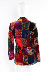 Vintage Abstract Floral Patchwork Velvet Blazer mannequin back @ Recess LA