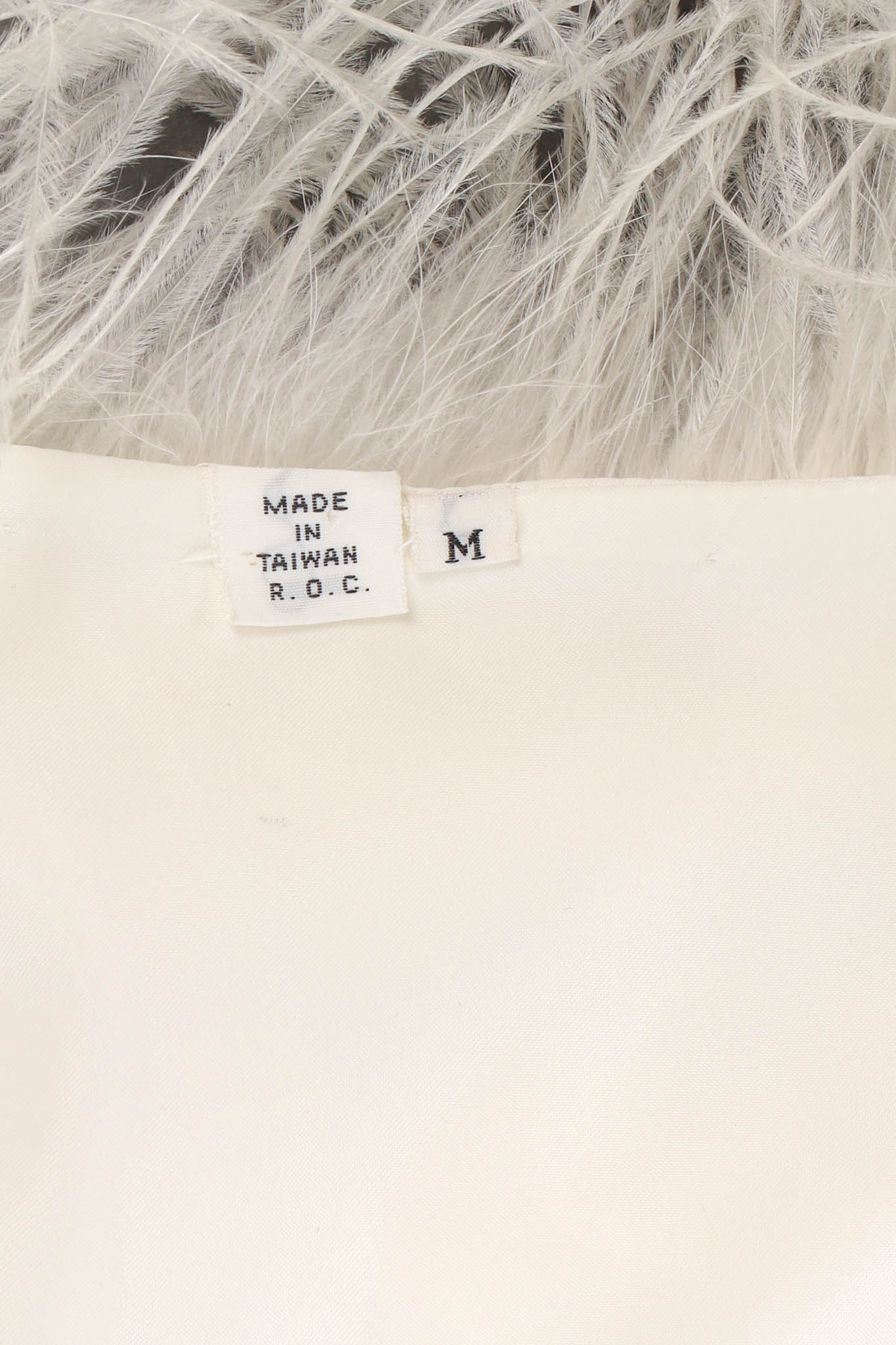 Vintage Ostrich Feather Jacket size tag  @ Recess Los Angeles