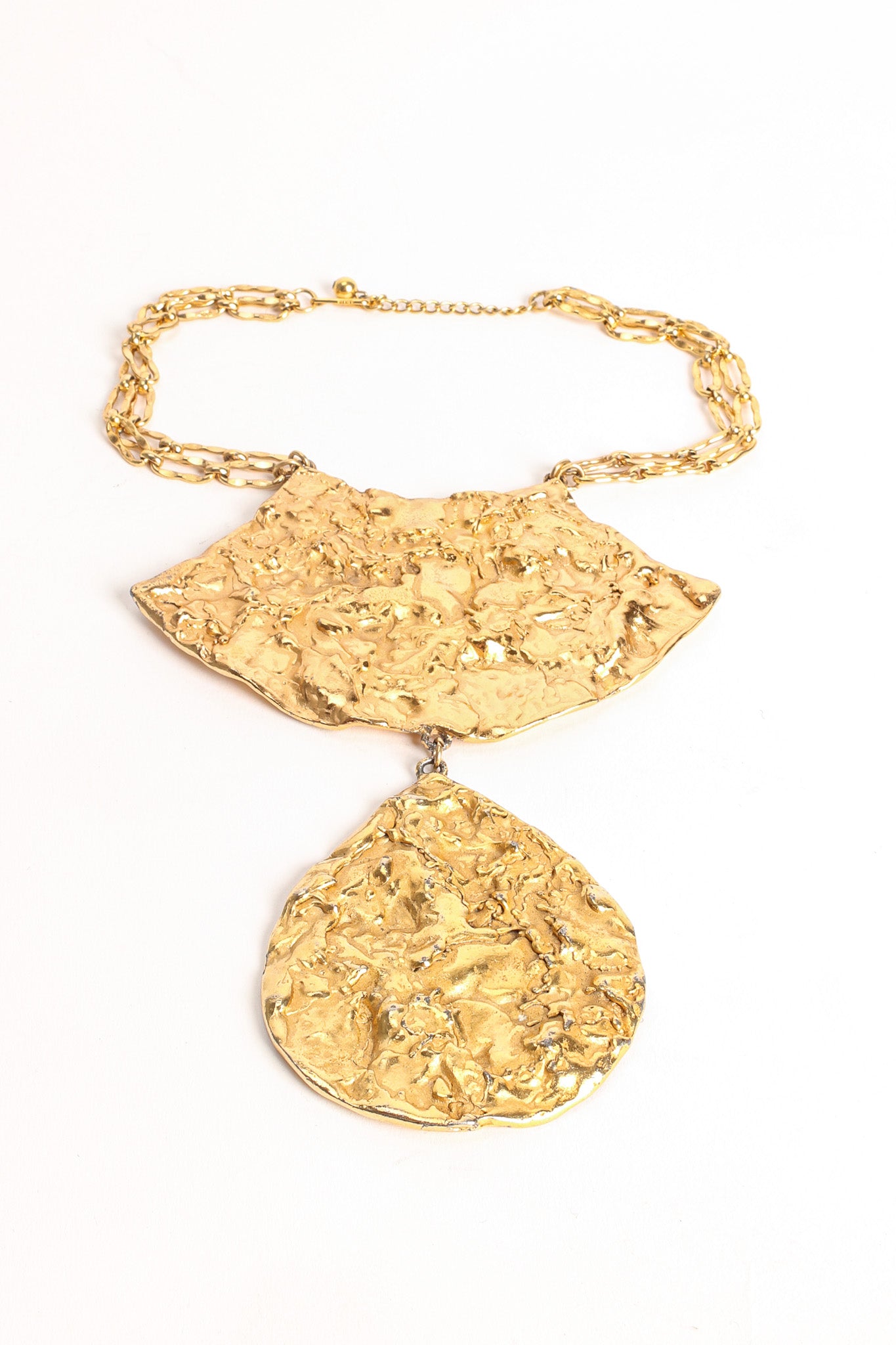 Vintage Napier Brutalist Double Pendant Necklace II pendant detail angle @ Recess Los Angeles