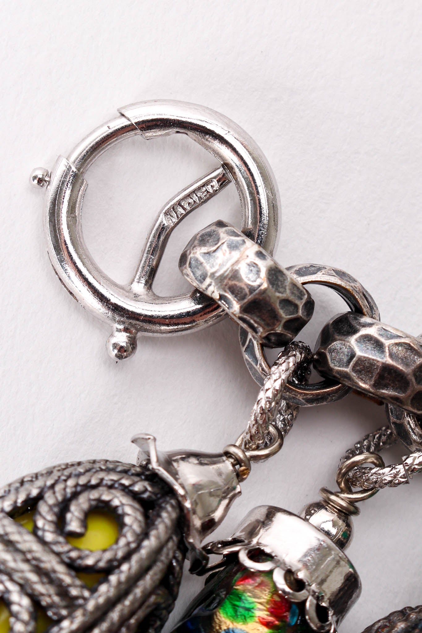 Vintage Napier Filigree Lantern Charm Bracelet signature stamp at Recess Los Angeles