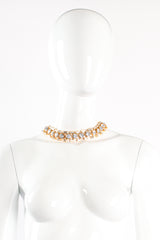 Vintage Napier Baguette Framed Crystal Collar Necklace on mannequin at Recess Los Angeles