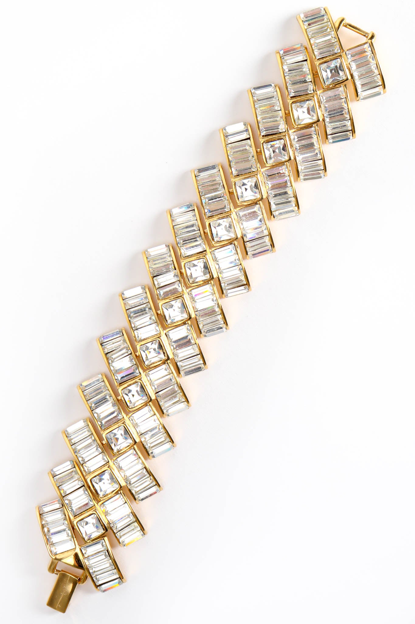 Vintage Napier Deco Rhinestone Ladder Bracelet front @ Recess Los Angeles