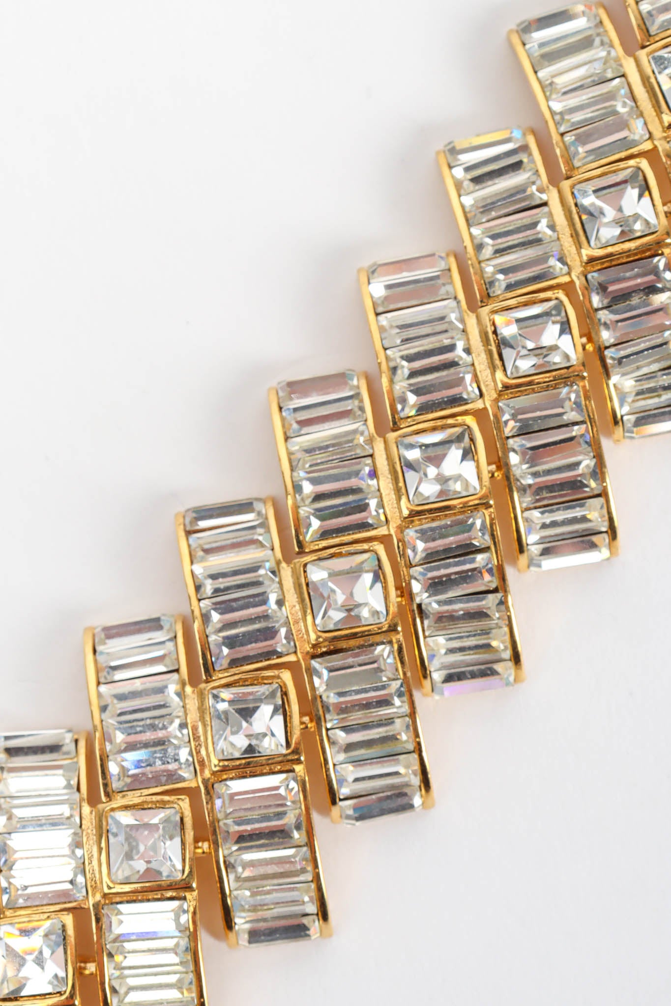 Vintage Napier Deco Rhinestone Ladder Bracelet bezel stone detail @ Recess Los Angeles