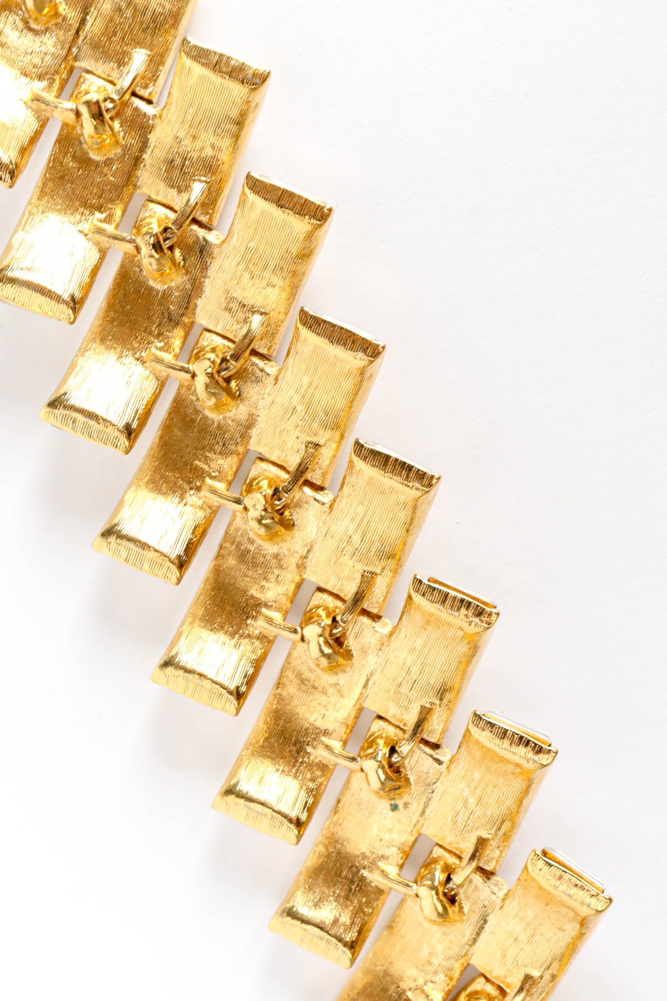 Vintage Napier Deco Rhinestone Ladder Bracelet back stem detail @ Recess Los Angeles