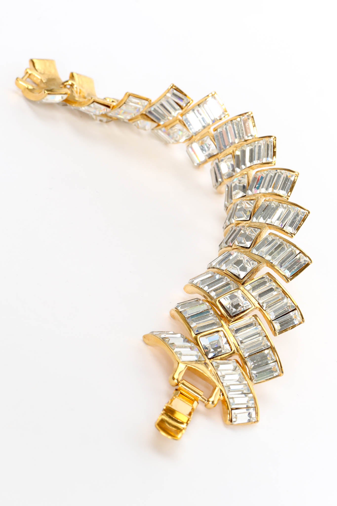 Vintage Napier Deco Rhinestone Ladder Bracelet link twist detail @ Recess Los Angeles