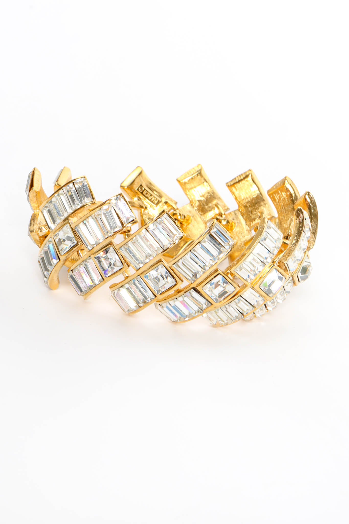 Vintage Napier Deco Rhinestone Ladder Bracelet stones slanted @ Recess Los Angeles