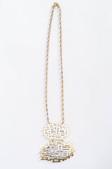 Vintage NAPIER 1970 Geometric Maze Necklace long front flat lay @ Recess LA