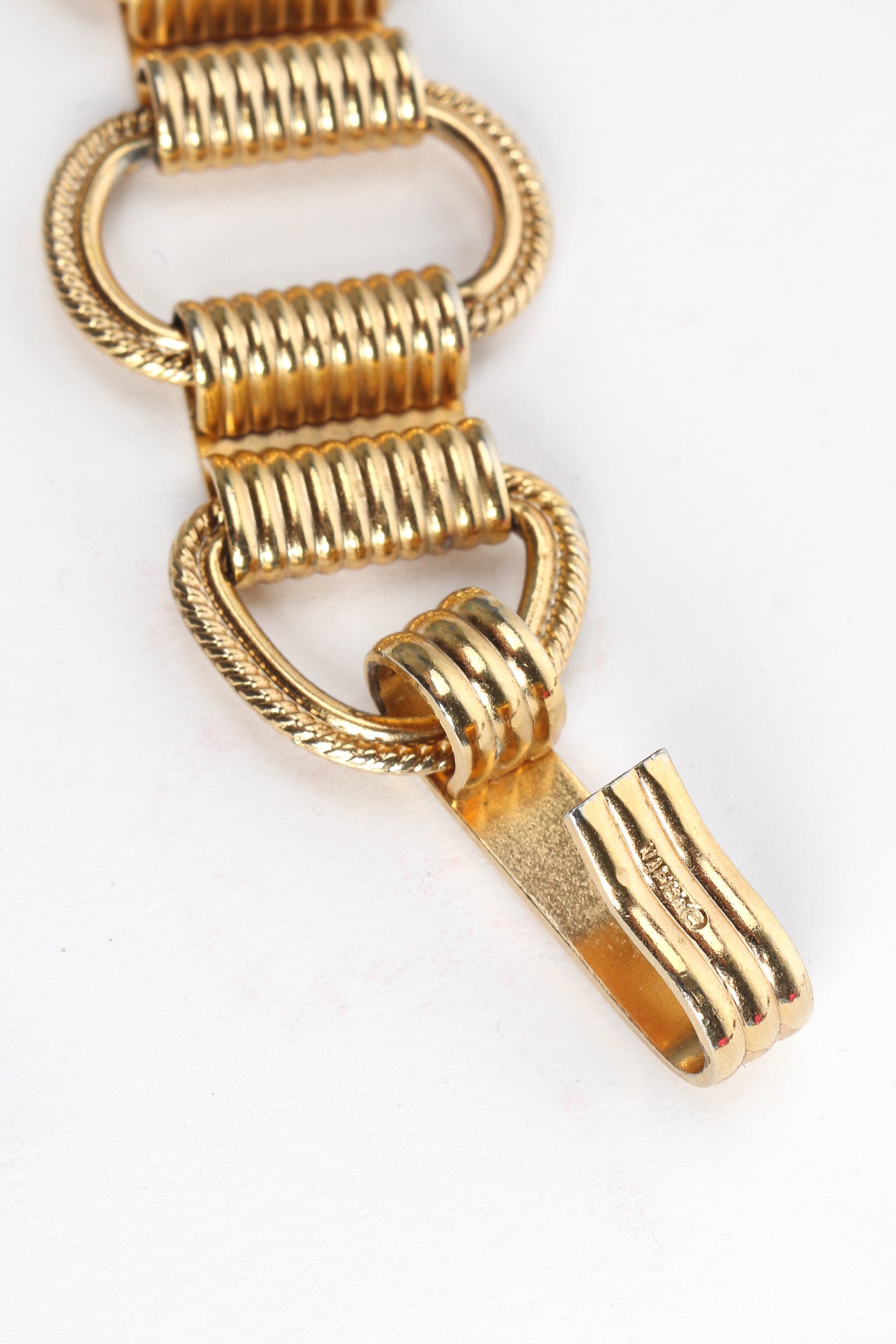 Vintage Napier Ladder Link Chain Tassel Belt signed hook clasp @ Recess LA