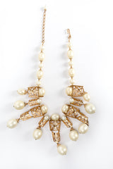 Vintage Napier Fleur Lace Filigree Pearl Necklace reverse @ Recess Los Angeles