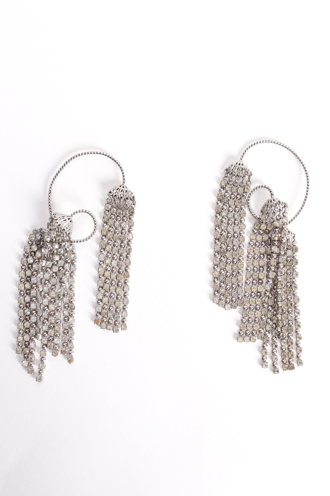 Vintage Napier Rhinestone Fringe Ear Hooks at Recess Los Angeles