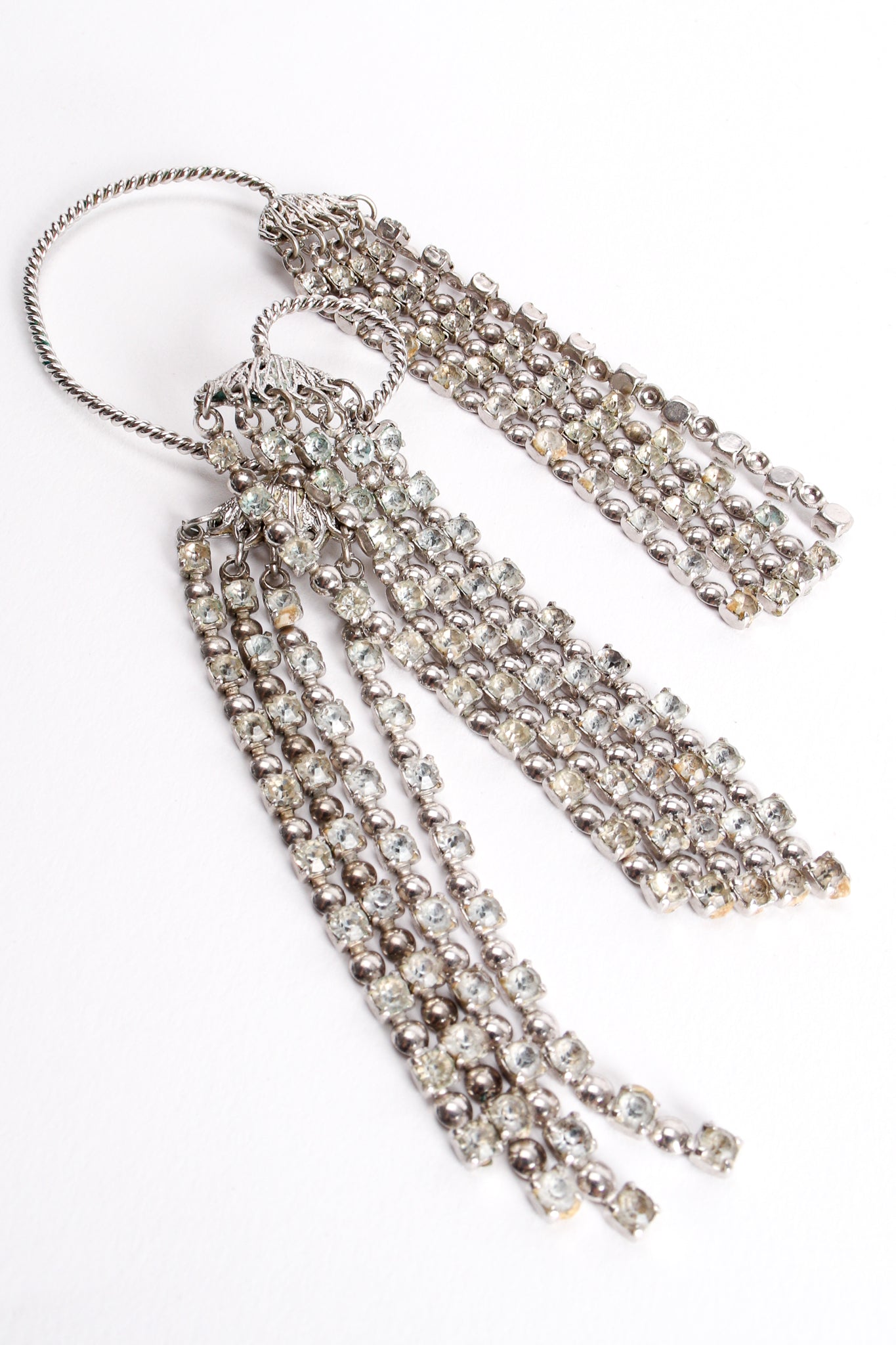 Vintage Napier Rhinestone Fringe Ear Hooks at Recess Los Angeles