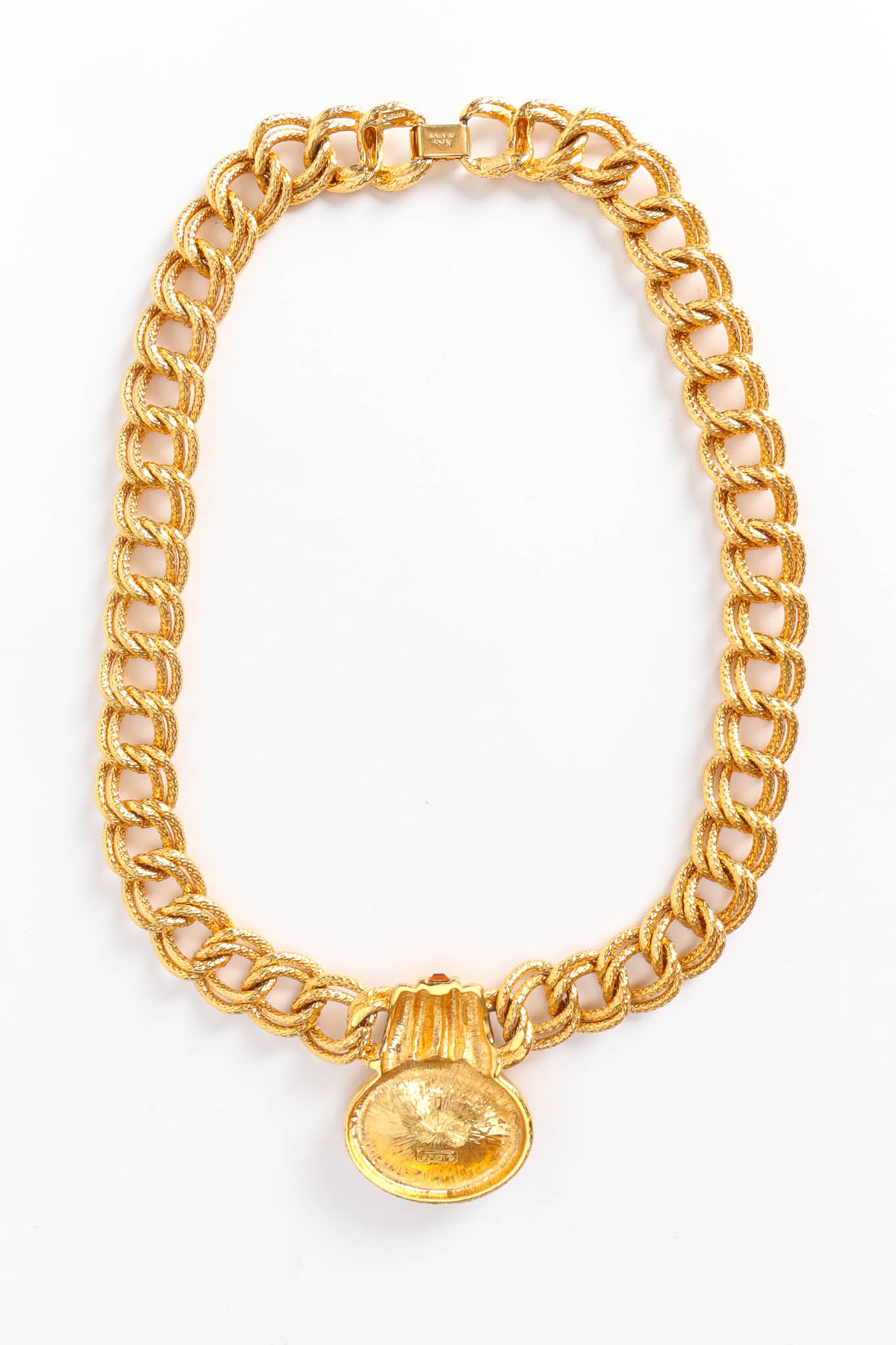 Vintage Napier Rope Link Rhinestone Pendant Necklace reversed clasped @ Recess Los Angeles