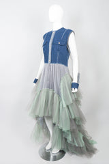 Natasha Zinko Denim Tulle Hi-Lo Mermaid Mullet Dress