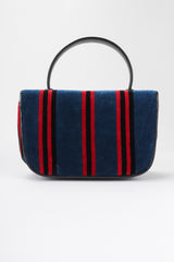 Recess Los Angeles Vintage Bienen-Davis Striped Velvet Mini Flap Roberta Bag