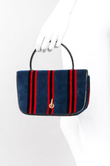 Recess Los Angeles Vintage Bienen-Davis Striped Velvet Mini Flap Roberta Bag