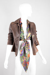 Neely Mack Design SF Distressed Shrunken Leather Aviator Blazer