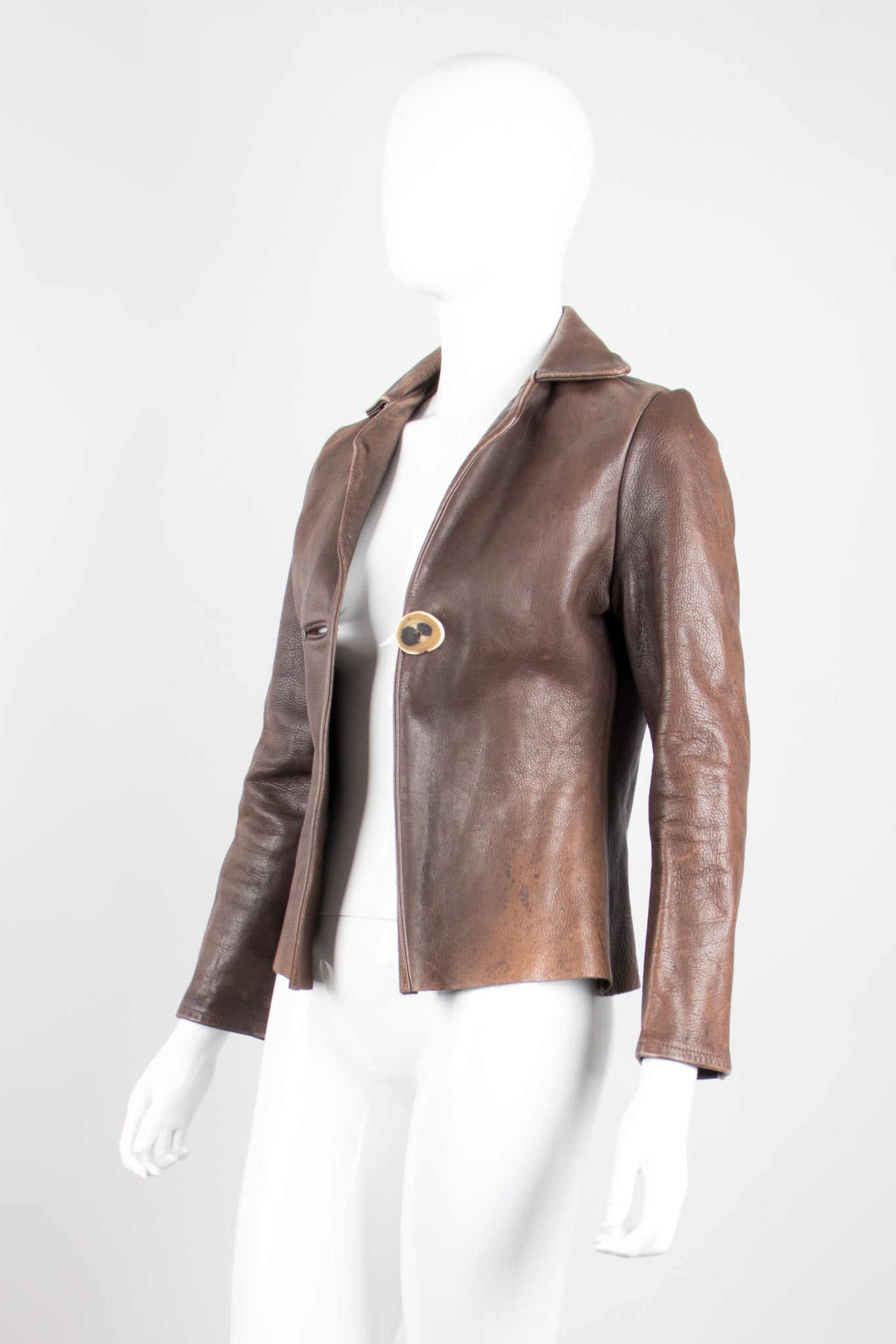 Neely Mack Design SF Shrunken Leather Aviator Blazer