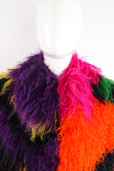 Vintage Neiman Marcus Rainbow Mosaic Mongolian Fur Coat collar at Recess Los Angeles