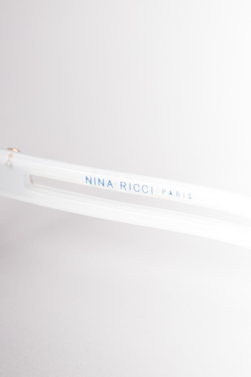 Nina Ricci Vintage Oversized White Square Outline Sunglasses